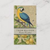 Macaw Blue Yellow Tropical Dschungel Antique Visitenkarte (Vorderseite)