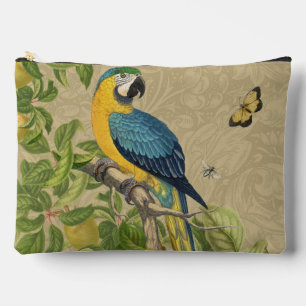 Macaw Blue Yellow Tropical Dschungel Antique Zubehörtasche
