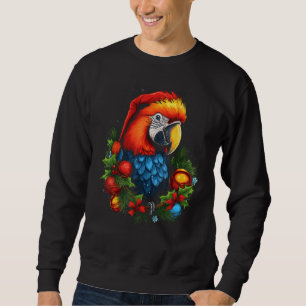 Macaw Christmas Bird Weihnachtsfeiertag Parrot Bir Sweatshirt