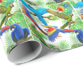 Macaw-Dschungel-Papageien-Packpapier Geschenkpapier (Rolleneckpunkt)