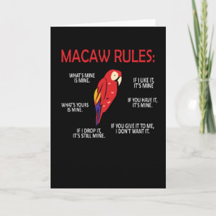 Macaw Eigentümer gibt Bird Scarlet Macaw Parrot Lo Karte