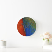 Macaw Feathers Runde Wanduhr (Zuhause)