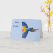 Macaw Flying Birthday Card Karte (Gelbe Blume)
