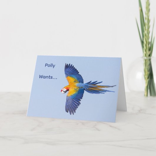 Macaw Flying Birthday Card Karte (Vorderseite)