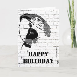 Macaw Graffiti Happy Birthday Card Karte