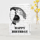 Macaw Graffiti Happy Birthday Card Karte (Gelbe Blume)