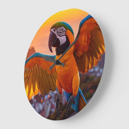 Macaw Große Wanduhr (Winkel)