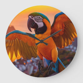 Macaw Große Wanduhr