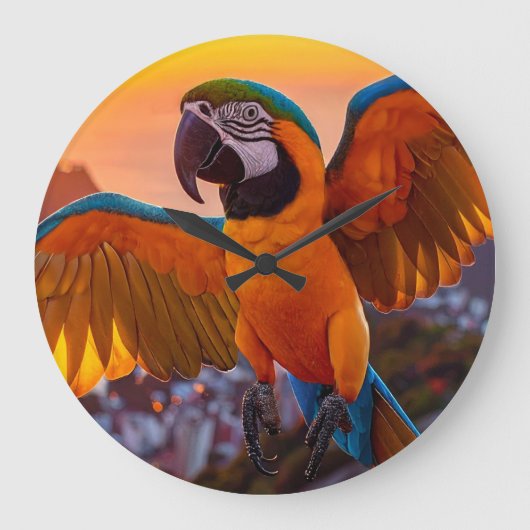 Macaw Große Wanduhr (Vorderseite)