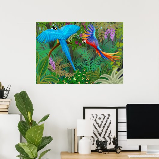 Macaw Jungle Poster (Heimbüro)