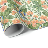 Macaw Jungle Tropical Watercolor Geschenkpapier (Rolleneckpunkt)