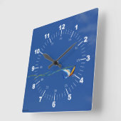Macaw Kite Quadratische Wanduhr (Winkel)