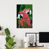 Macaw Papageien abstraktes Plakat (Heimbüro)