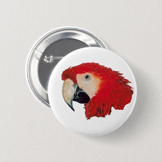 Macaw-Papageien-Abzeichen-Button Button (Vorne & Hinten)