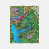 Macaw-Papageien in der Dschungel-Fleece-Decke Fleecedecke (Vorderseite)