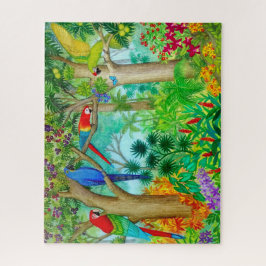 Macaw-Papageien-tropischer Dschungel-Puzzle Puzzle
