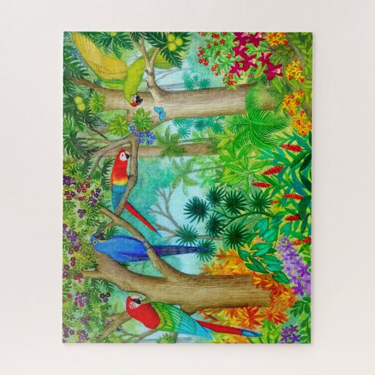 Macaw-Papageien-tropischer Dschungel-Puzzle Puzzle (Vertikal)
