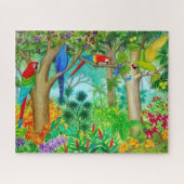 Macaw-Papageien-tropischer Dschungel-Puzzle Puzzle (Horizontal)