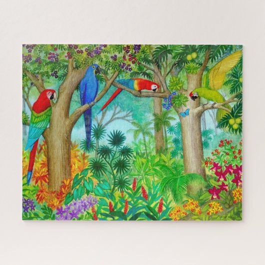 Macaw-Papageien-tropischer Dschungel-Puzzle Puzzle (Horizontal)