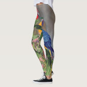 Macaw-Papageien-Vogel-Blume ganz über Leggings (Links)