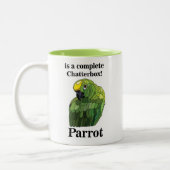 Macaw Parrot Bird Chatterbox Funny Zweifarbige Tasse (Links)