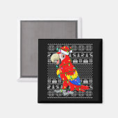 Macaw Parrot Christmas Lights Ugly Sweater Funny B Magnet (Vorderseite/Rückseite)