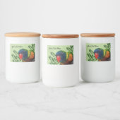 Macaw Parrot farbenfrohe Feathers Red Beak Pflanze Lebensmitteletikett (Flaschen)