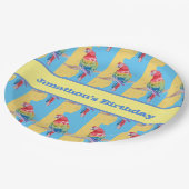 Macaw Parrot farbenfrohe Jungen Kinder Birthday Bl Pappteller (Schrägansicht)