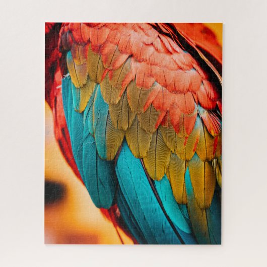 Macaw Parrot Feathers up Nah Puzzle (Vertikal)