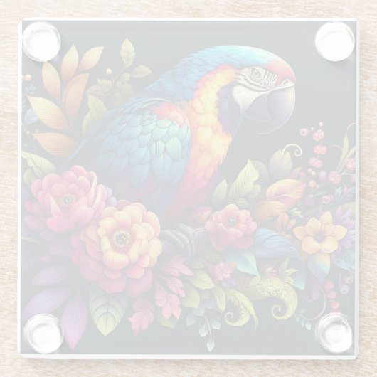 Macaw Parrot Glasuntersetzer (Rückseite)