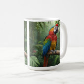 Macaw Parrot im Dschungel Kaffeetasse (VorderseiteRechts)