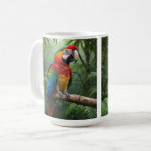 Macaw Parrot im Dschungel Kaffeetasse (Vorderseite Links)
