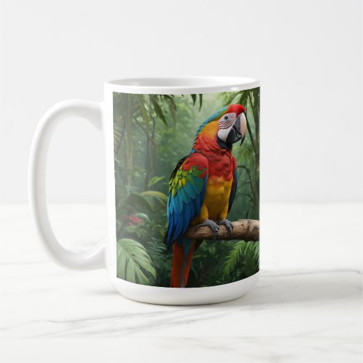 Macaw Parrot im Dschungel Kaffeetasse (Links)