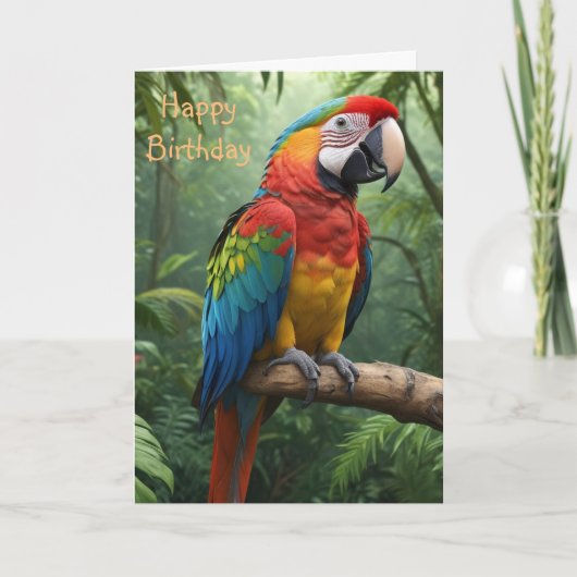 Macaw Parrot im Dschungel Karte (Vorderseite)