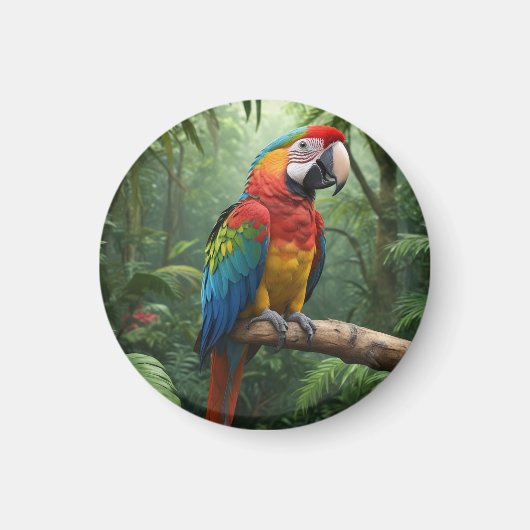 Macaw Parrot im Dschungel Magnet (Vorne)