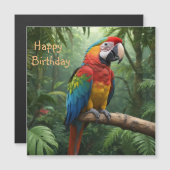 Macaw Parrot im Dschungel Magnetkarte (Vorne/Hinten)