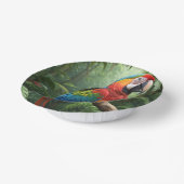 Macaw Parrot im Dschungel Pappteller (Gewinkelt)