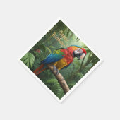 Macaw Parrot im Dschungel Serviette (Ecke)