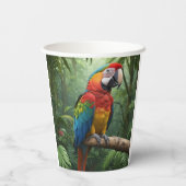 Macaw Parrot in Dschungel Pappbecher (Rückseite)