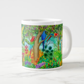 Macaw Parrot Jungle Art Jumbo Tasse