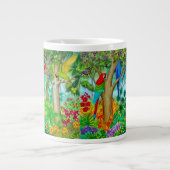 Macaw Parrot Jungle Art Jumbo Tasse (Vorderseite)