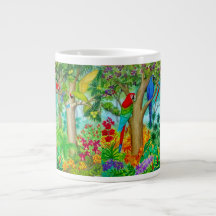Macaw Parrot Jungle Art Jumbo Tasse