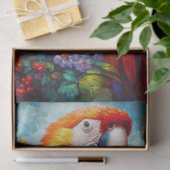 Macaw Parrot mit farbenfrohen Blume Decoupage Seidenpapier (Geschenk)