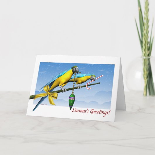 Macaw Parrot Ornaments Saisonkarte Feiertagskarte (Vorderseite)