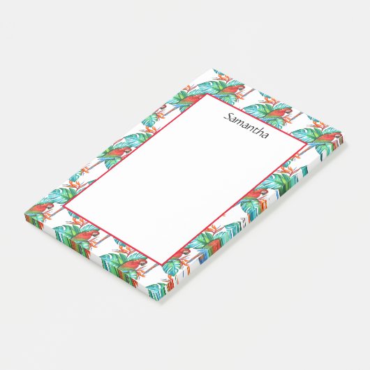 Macaw Parrot Personalisiert Post-it Klebezettel (angewinkelt)