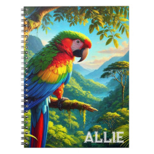 Macaw Parrot Rainforest Spiral Foto Notebook Notizblock
