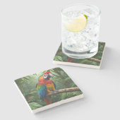 Macaw Parrot Steinuntersetzer (Seitenansicht)