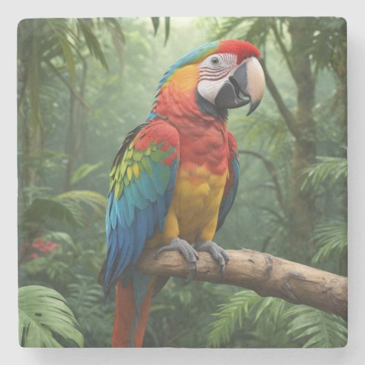 Macaw Parrot Steinuntersetzer (Vorderseite)