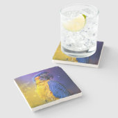 Macaw Parrot Steinuntersetzer (Seitenansicht)