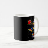 Macaw Parrots Santa Sleigh Flying Funny Magical Ch Kaffeetasse (VorderseiteRechts)